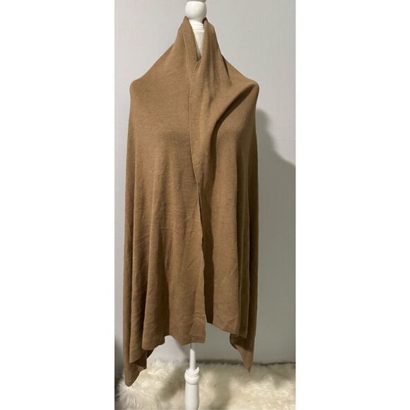 Valerie Stevens toffee wool blend large maxi shawl wrap - Picture 1 of 7